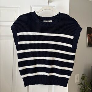 moon & madison Navy and White Striped Sweater